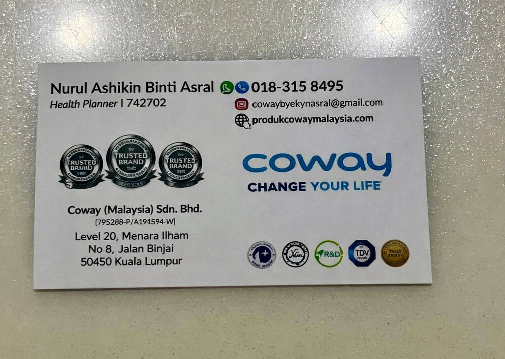 business card coway ashikin